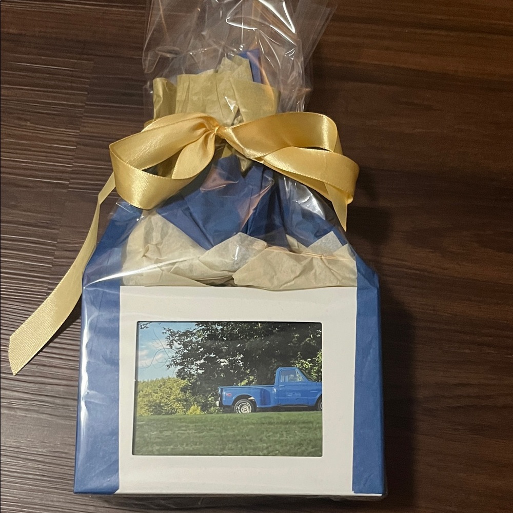 242 Piece Puzzle Blue Truck Mountain Side